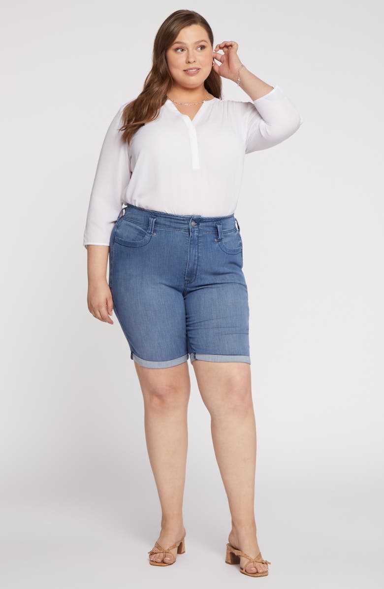 NYDJ Ella Roll Cuff High Waist Denim Shorts, Alternate, color,