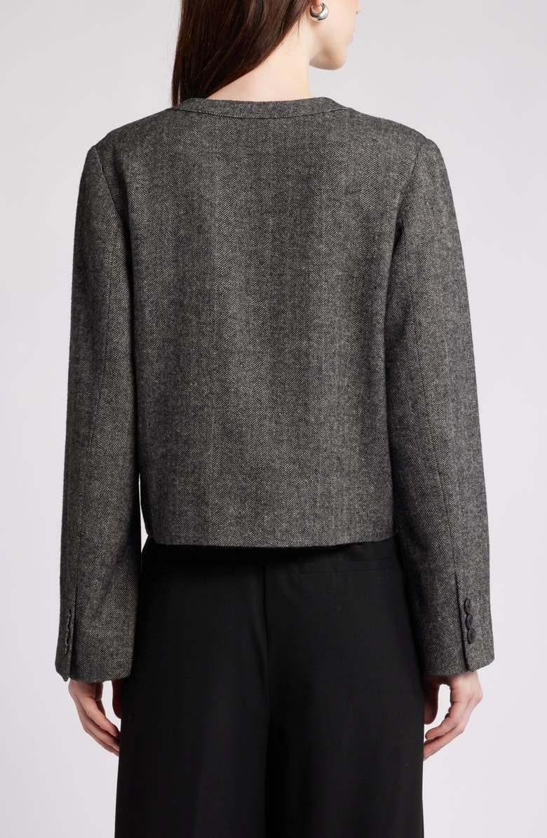 Nordstrom Collarless Herringbone Jacket, Alternate, color, 