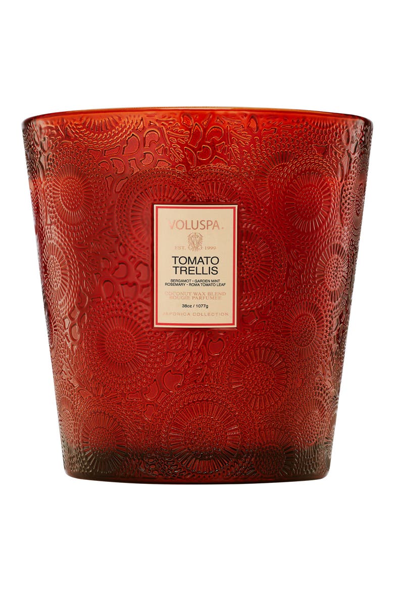 Tomato Trellis Three-Wick Hearth Candle, Alternate, color, TOMATO TRELLIS