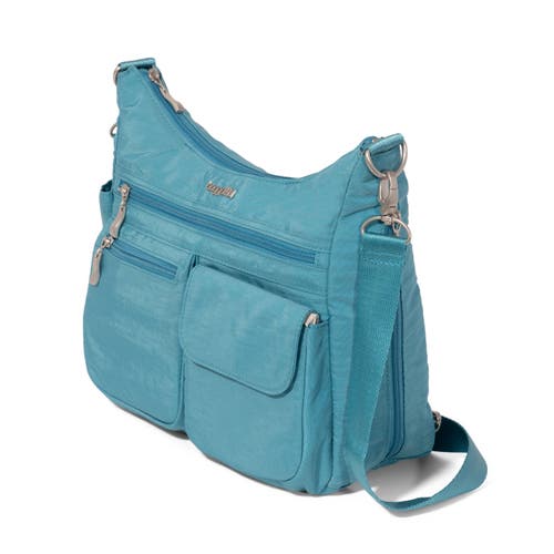 Baggallini Modern Everywhere Hobo Crossbody Bag With Wristlet In Seaside Blue
