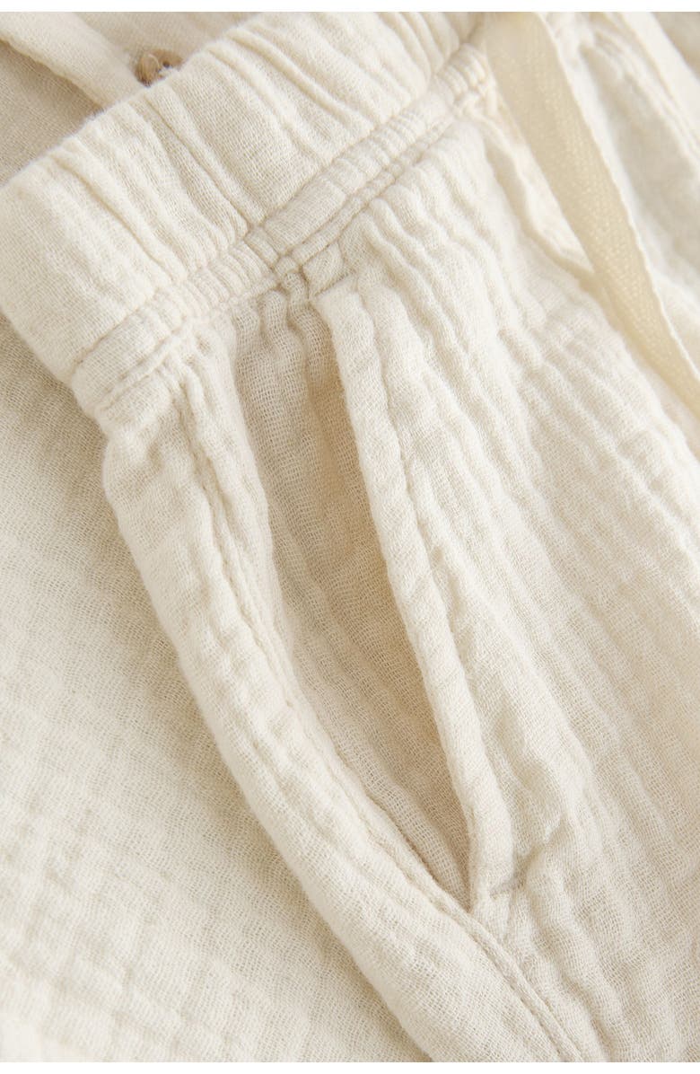 NEXT Kids' Cotton Gauze Camp Shirt & Shorts Set, Alternate, color, Neutral