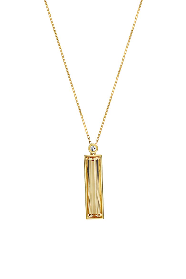 Gemstone & Diamond Pendant Necklace (Nordstrom Exclusive), Main, color, 18K YELLOW GOLD / CITRINE