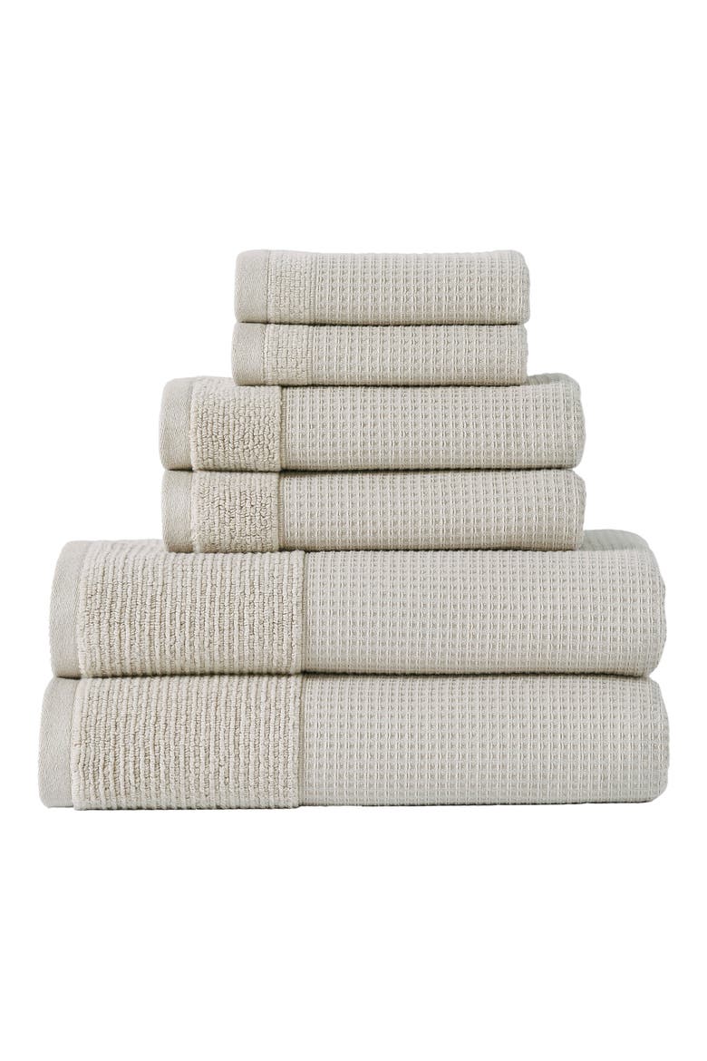 Waffle Rib 6-Piece Towel Set, Main, color, RAINY DAY