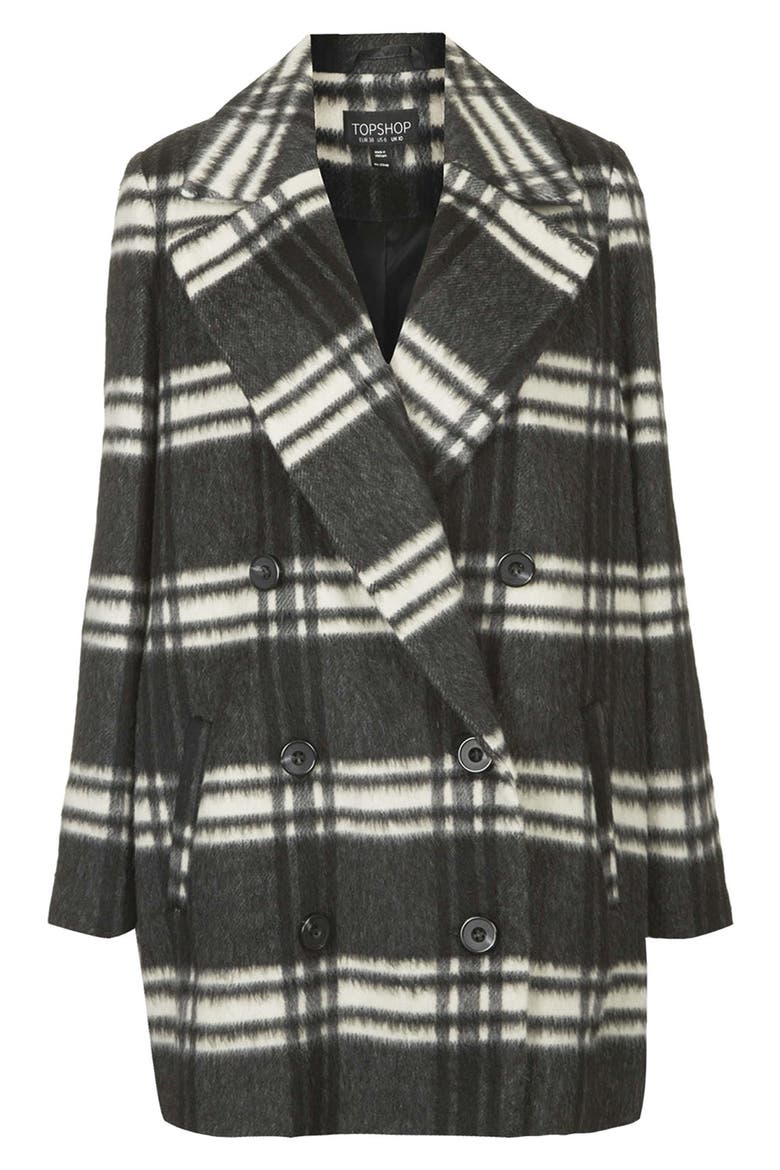 Double Breasted Pea Coat, Alternate, color, GREY