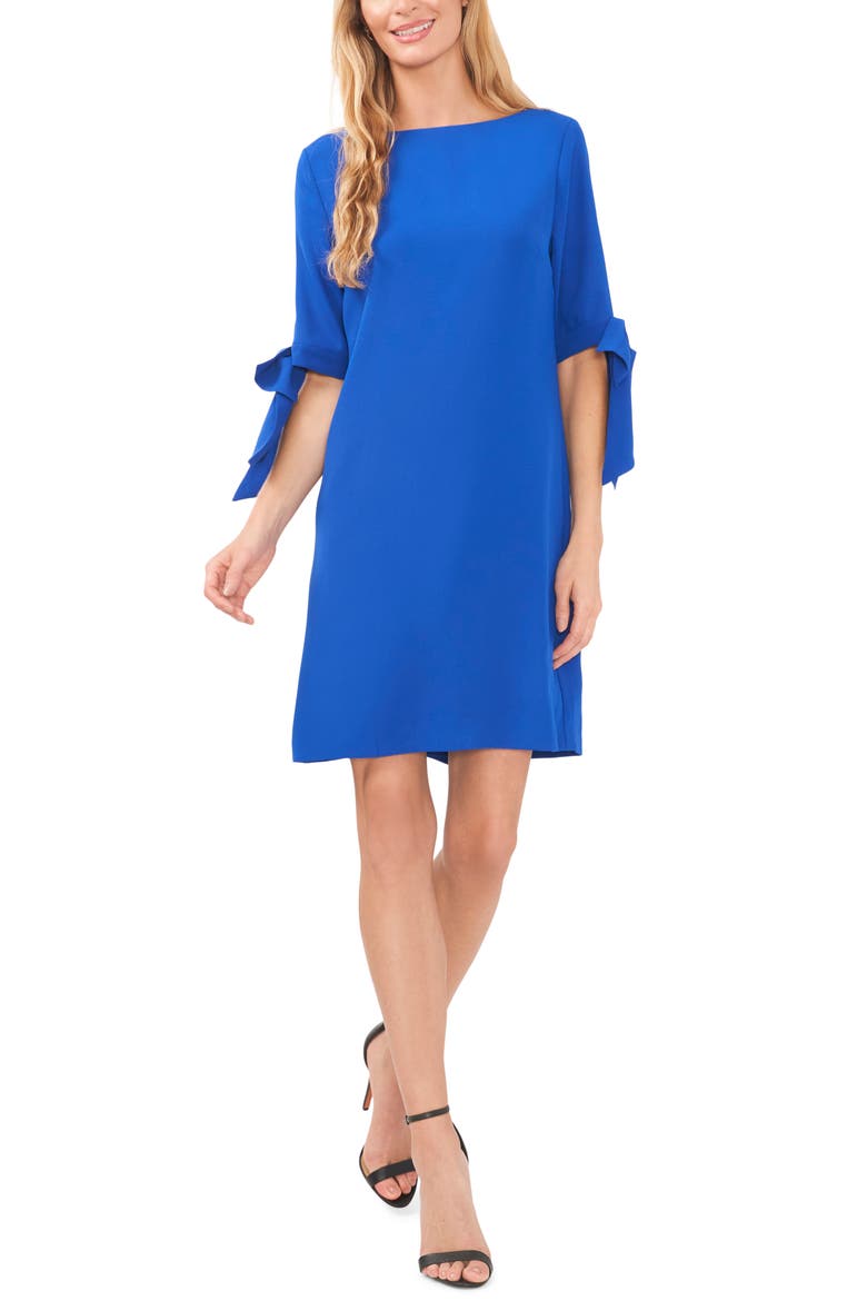 Moss Crepe Shift Dress, Main, color, DEEP ROYAL BLUE