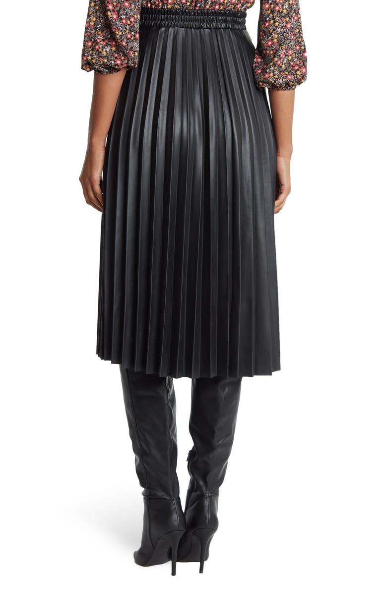 MAX STUDIO Pleated Midi Skirt, Alternate, color, Black