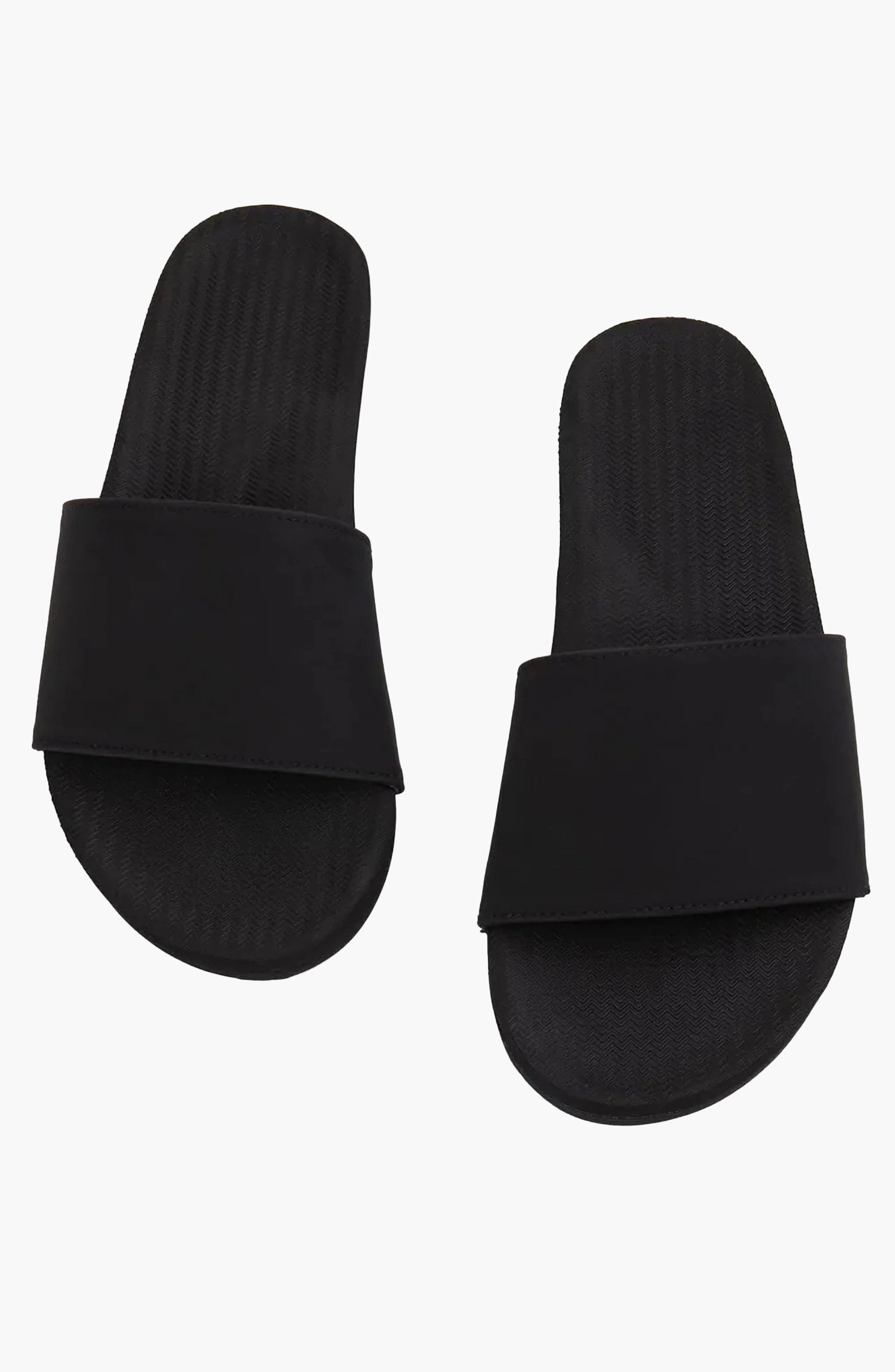 Indosole Responsibly-Made Tire Sole Slide Sandals, Alternate, color, Black