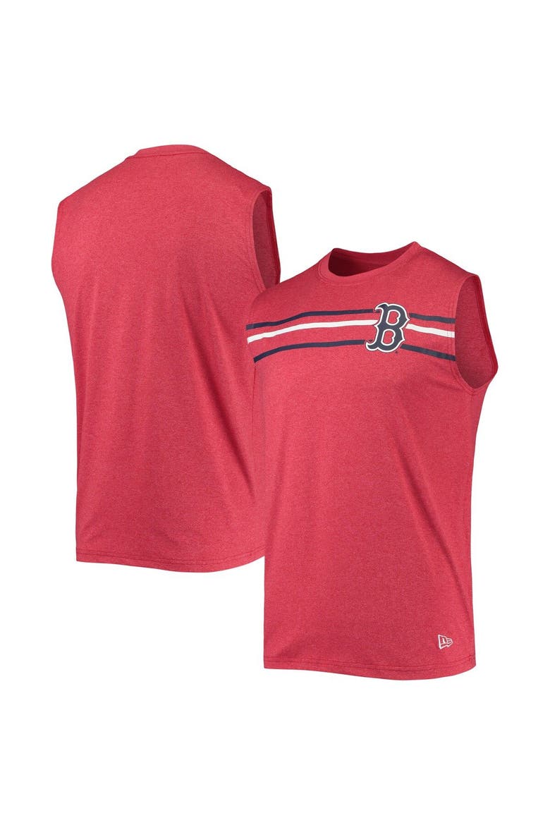 Men's New Era Heathered Red Boston Red Sox Muscle Tank Top, Main, color, Heather Red