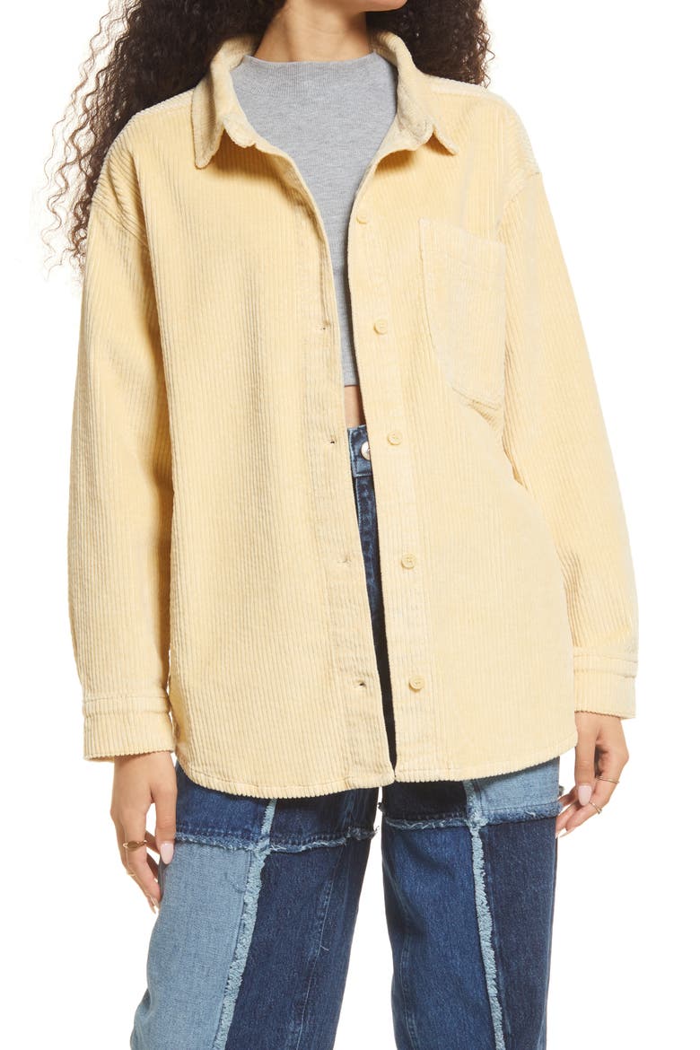 Corduroy Shirt Jacket, Main, color, TAN BOULDER