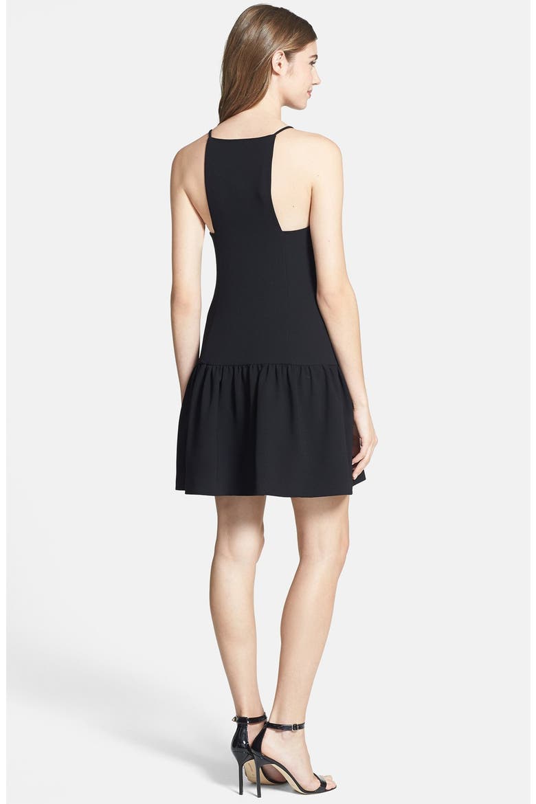 'Doheny' Drop Waist Racerback Crepe Dress, Alternate, color, BLACK