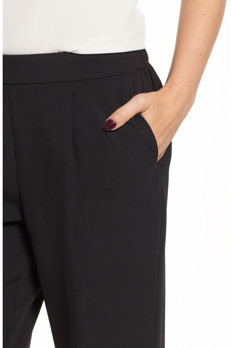 Stretch Crepe Jogger Pants, Alternate, color, BLACK