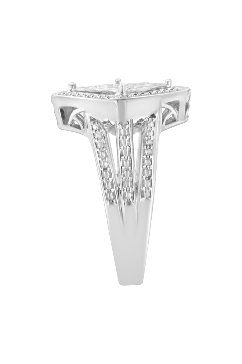 Silver 2/5 Cttw Princess Cut Diamond Cluster Composite Cocktail Ring, Alternate, color, Silver
