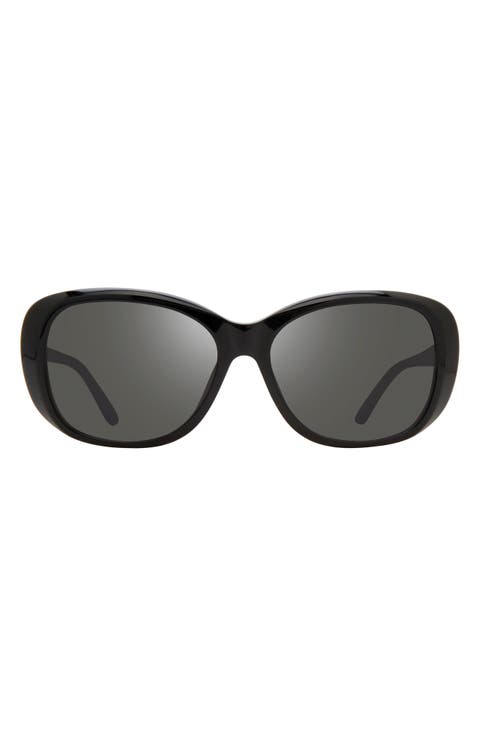 63mm Oval Polarized Sunglasses