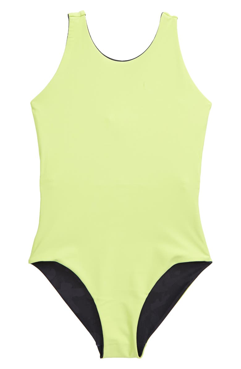 Zella Girl Reversible Journey One-Piece Swimsuit, Alternate, color, 