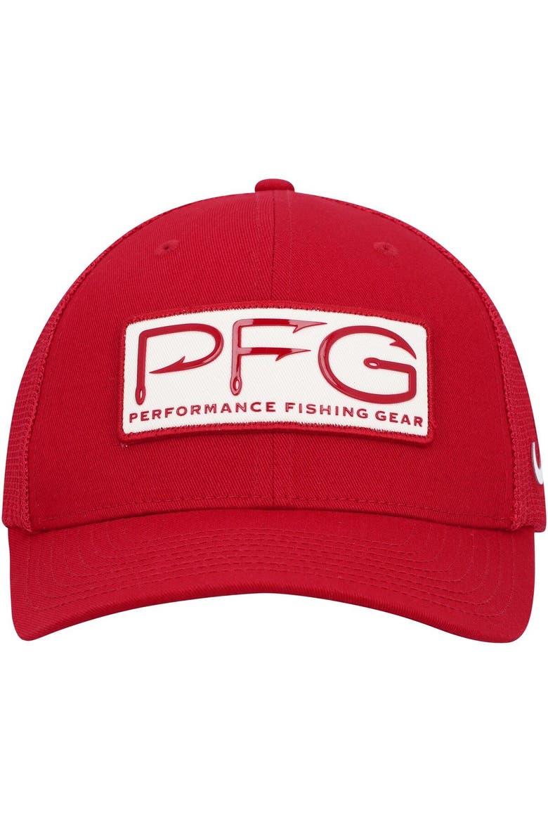 Men's Columbia Crimson Alabama Crimson Tide PFG Hooks Flex Hat, Alternate, color, Crimson