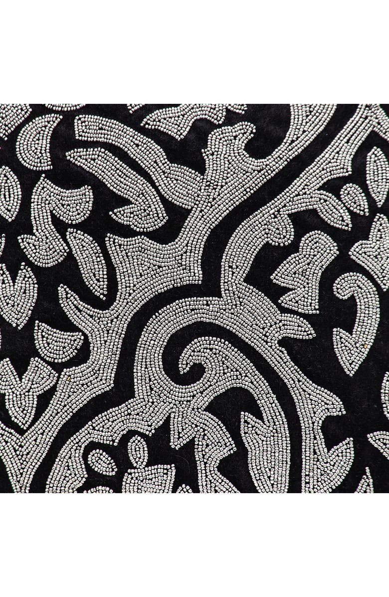 PARKLAND COLLECTION Carmela Beaded Velvet Throw Pillow, Alternate, color, Black