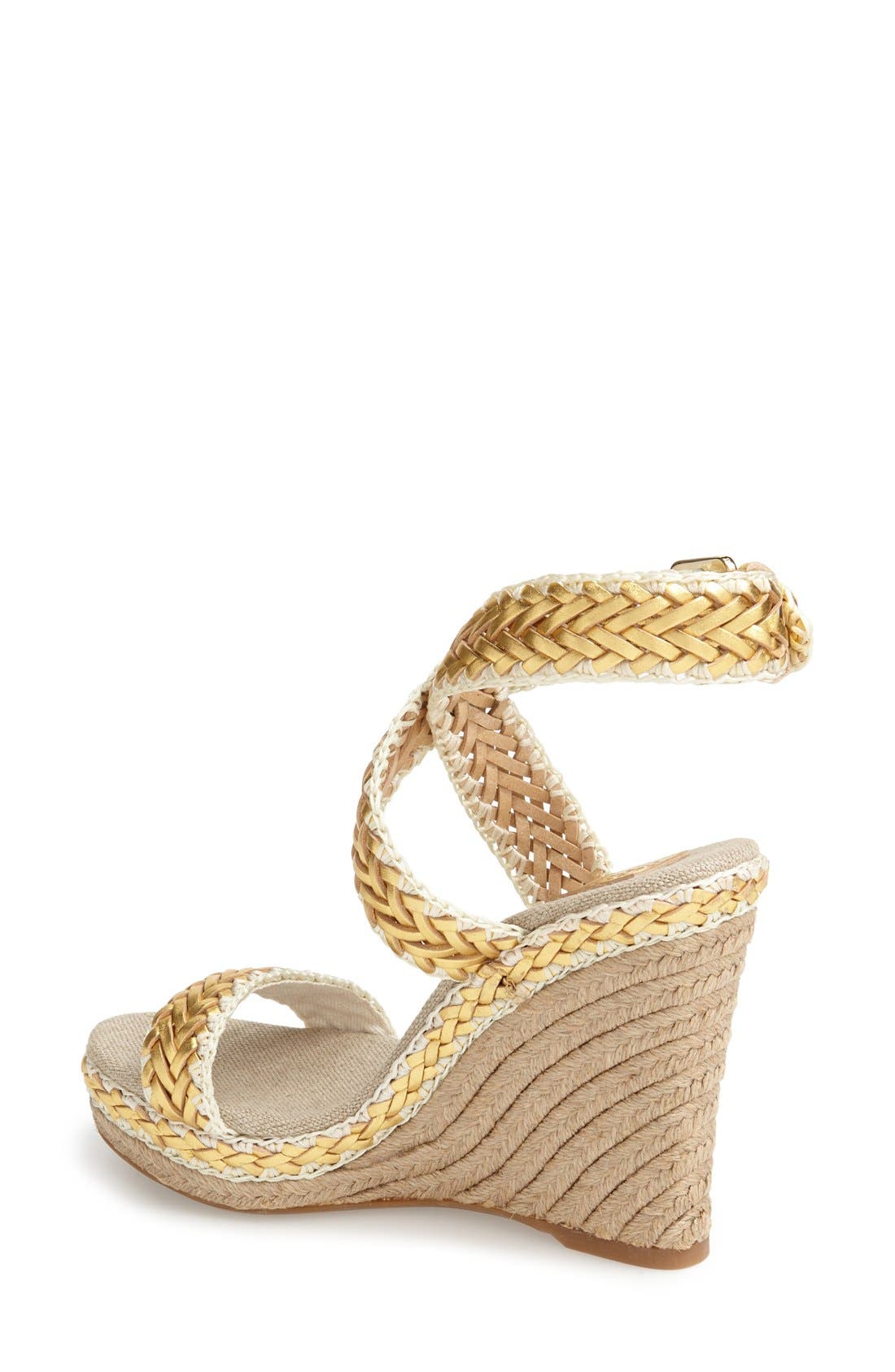 'Lilah' Espadrille Wedge Sandal, Alternate, color, GOLD/ NATURAL