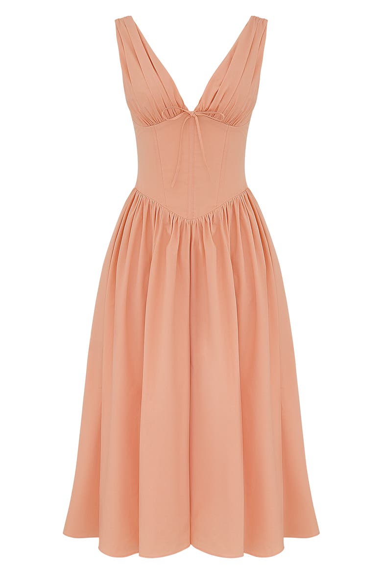 Emmelina Corset Bodice Cocktail Dress, Alternate, color, PAPAYA PUNCH