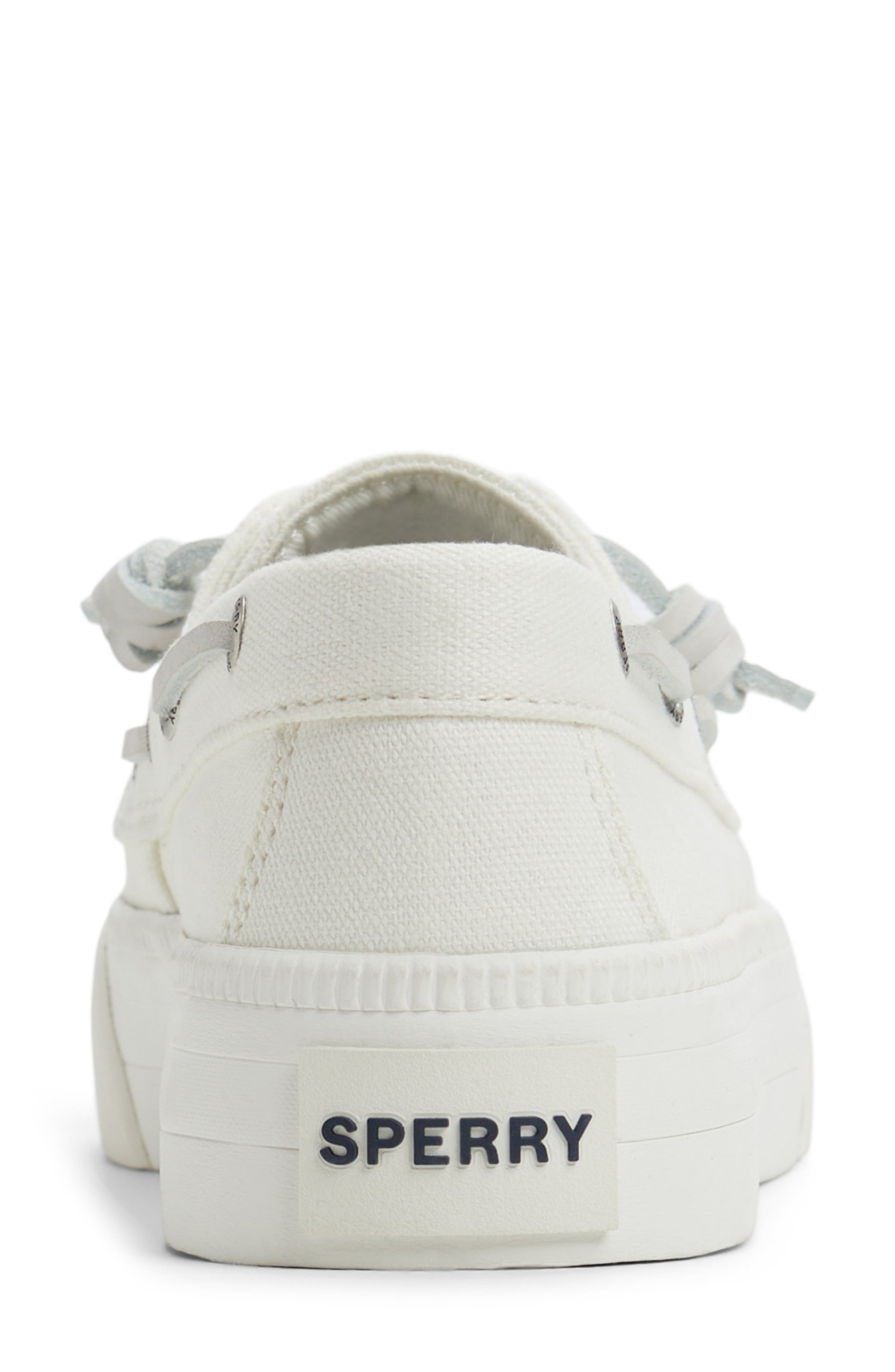 Sperry Bahama Platform Boat Shoe, Alternate, color, White