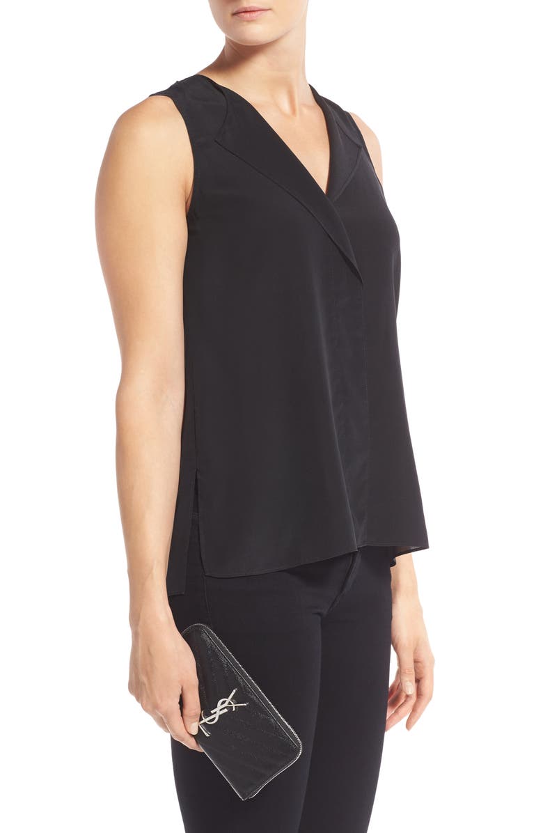 Saint Laurent 'Monogram' Zip Around Quilted Calfskin Leather Wallet, Alternate, color,