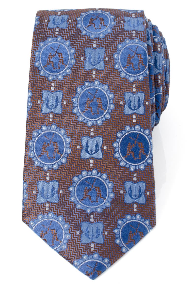 Star Wars Lightsaber Battle Silk Tie, Main, color, BLUE
