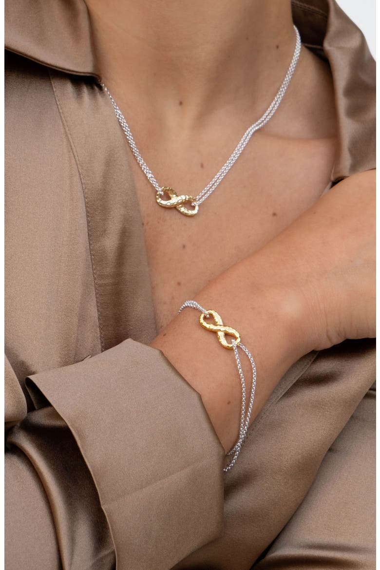 Entwined Infinity Bracelet, Alternate, color, Silver and Gold