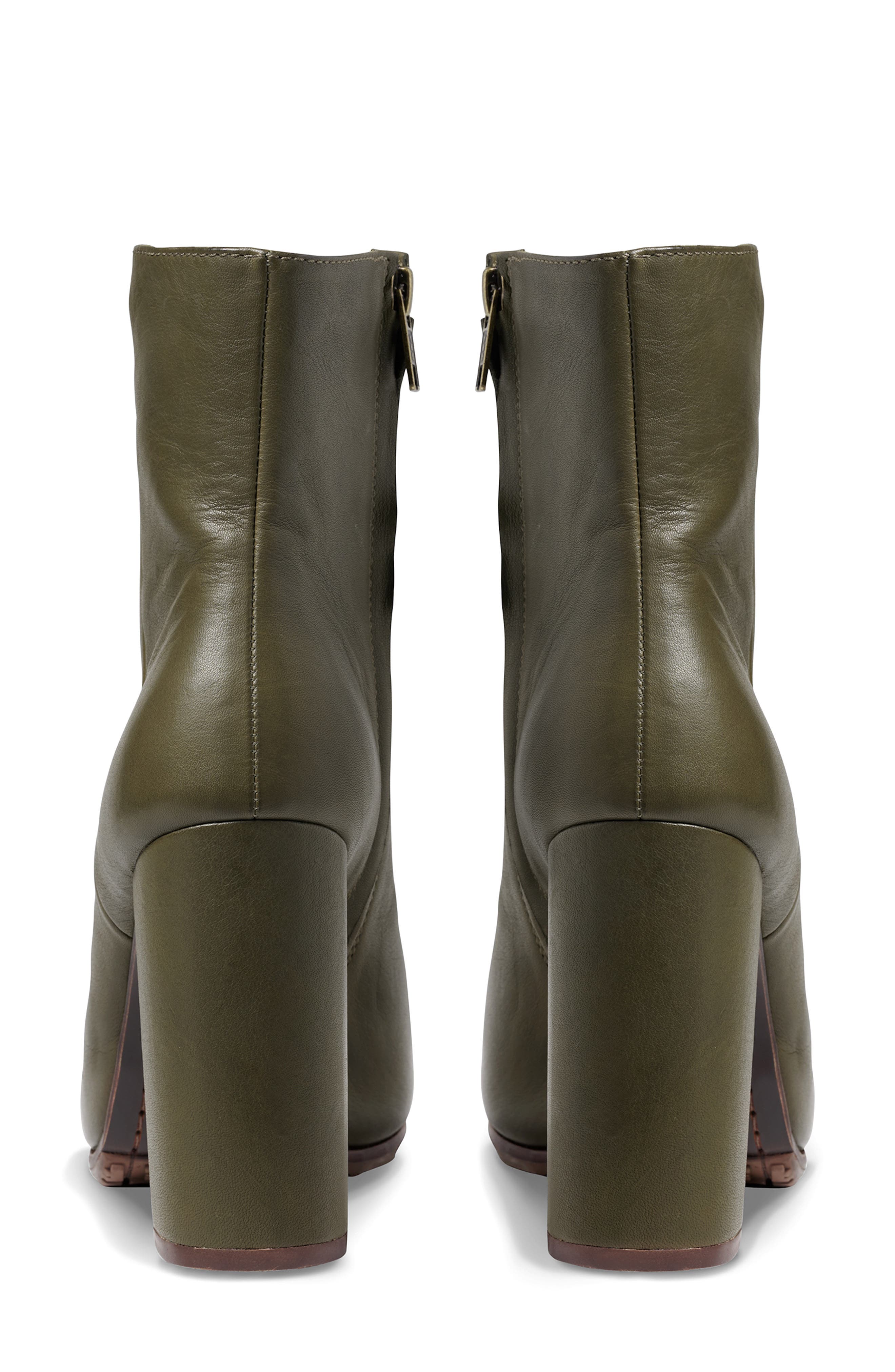 Town Leather Bootie, Alternate, color, OLIVE
