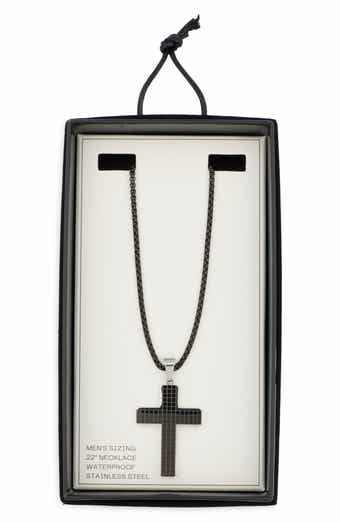 NORDSTROM RACK Men's Two-Tone Stainless Steel Cross Pendant Necklace