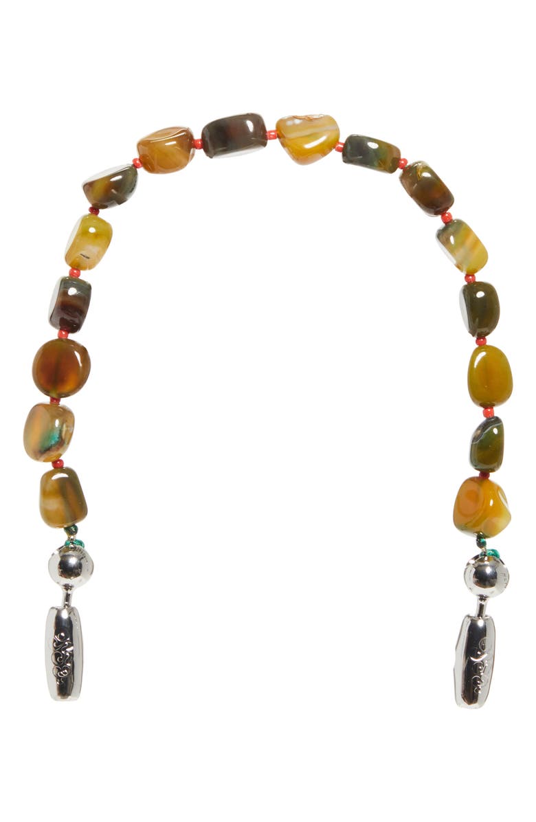 ossa Large Cut Agate Wristlet Strap for iPhone Case, Main, color, Olive Agate