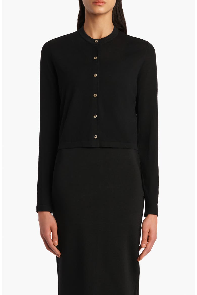 Brieta Merino Wool Blend Cardigan, Main, color, BLACK