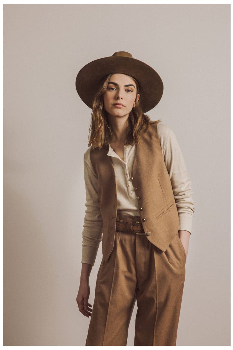 Demi Wool Vest, Alternate, color, Camel