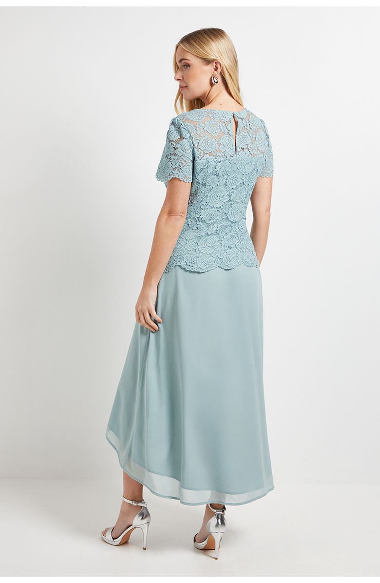 Wallis Petite Lace Overlay Midi Dress, Alternate, color, Sage