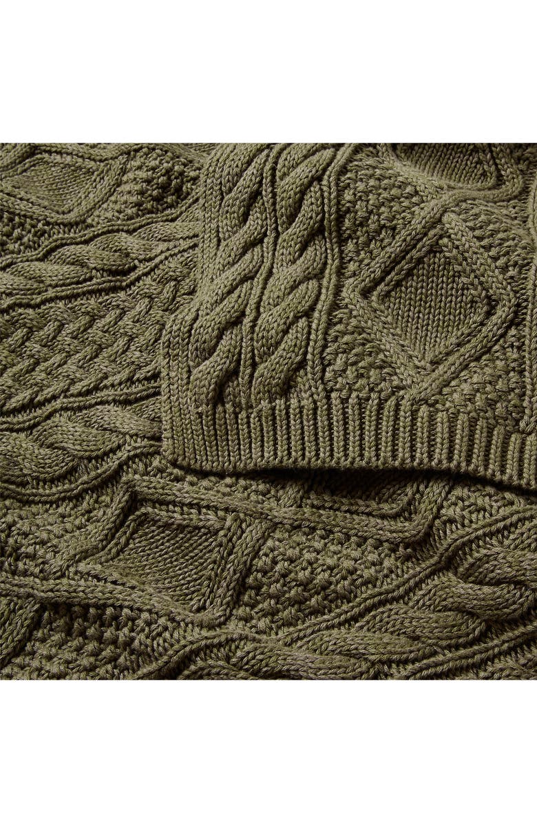 Ralph Lauren Bedford Cable Stitch Cotton Throw Blanket, Alternate, color,