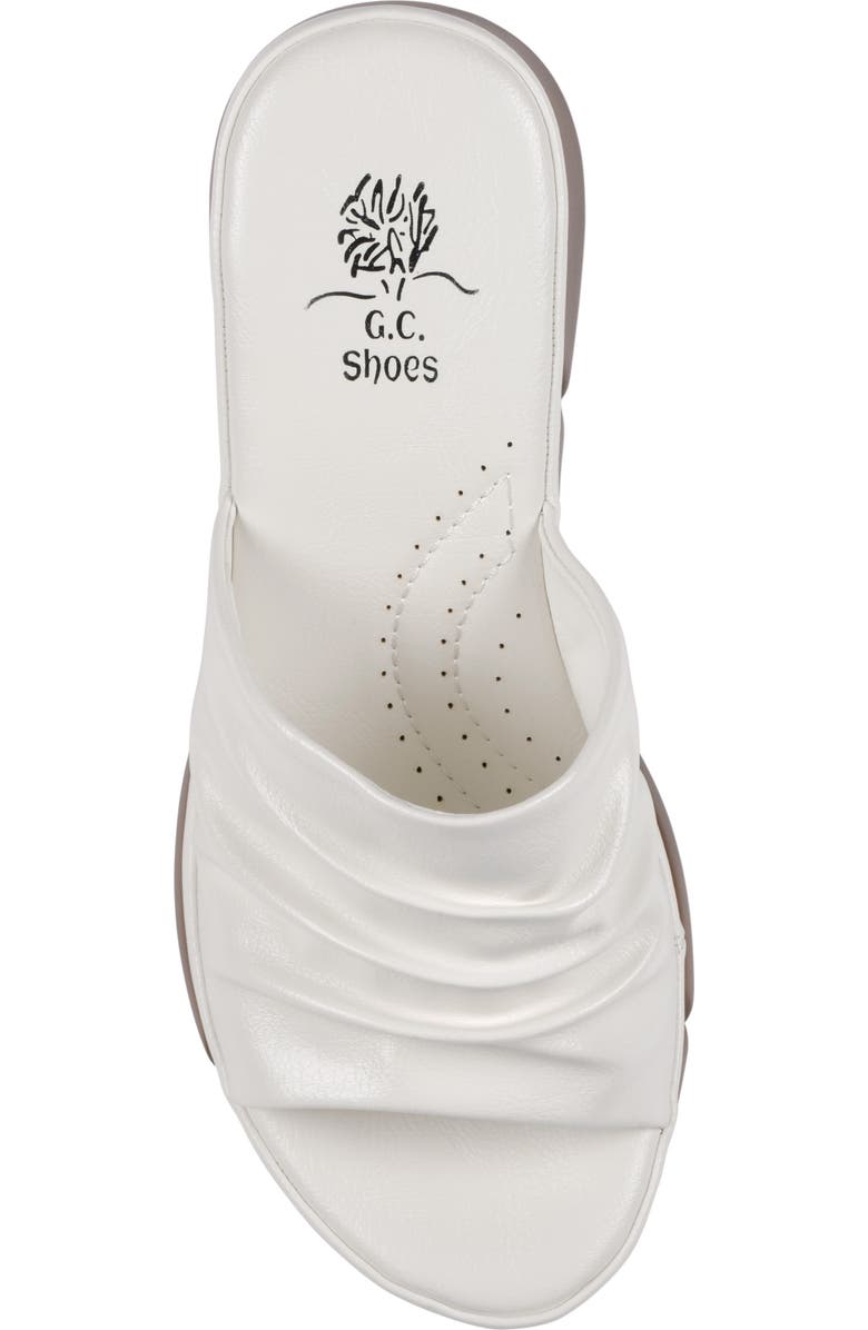 GC SHOES Nora Ruched Wedge Sandal, Alternate, color, White
