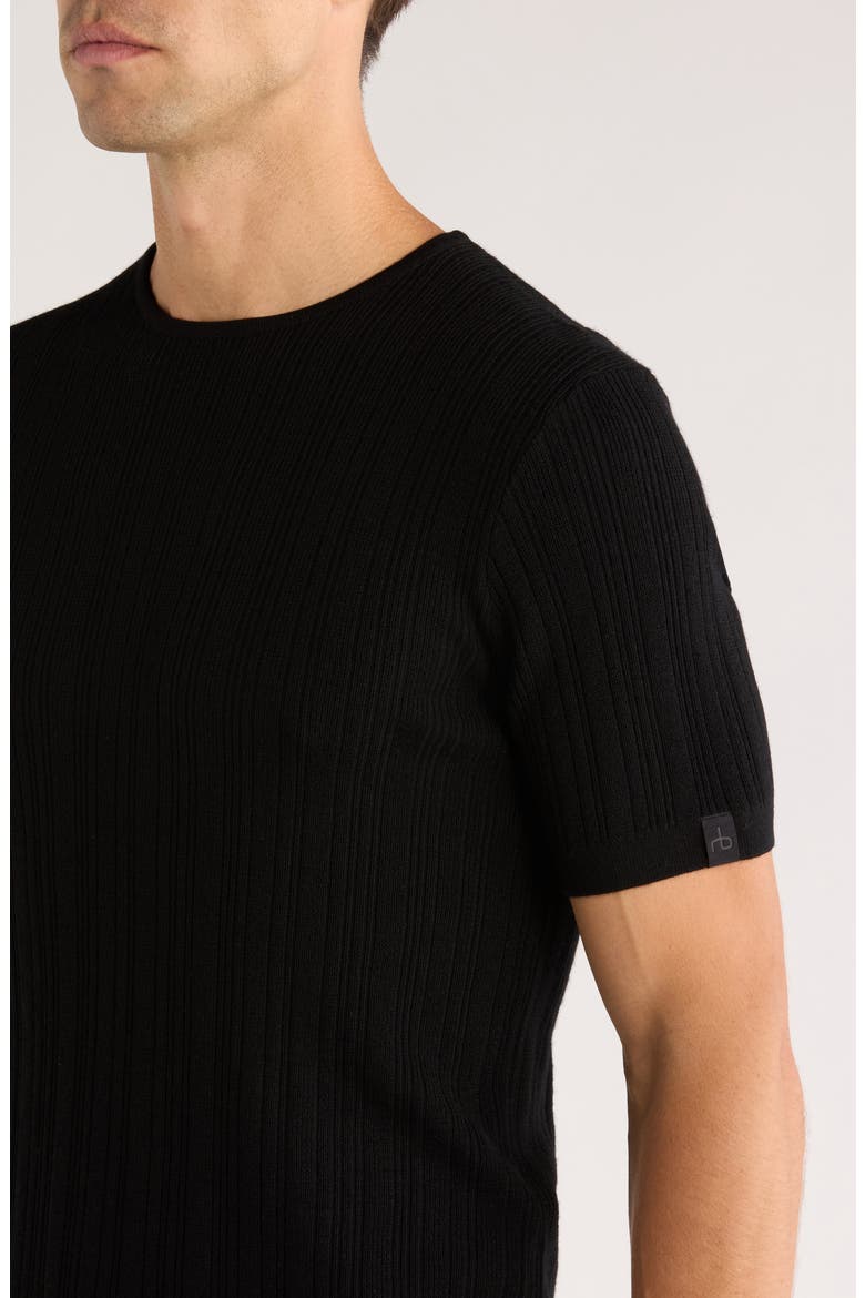 Crawford Wool & Cashmere Sweater T-Shirt, Alternate, color, BLACK