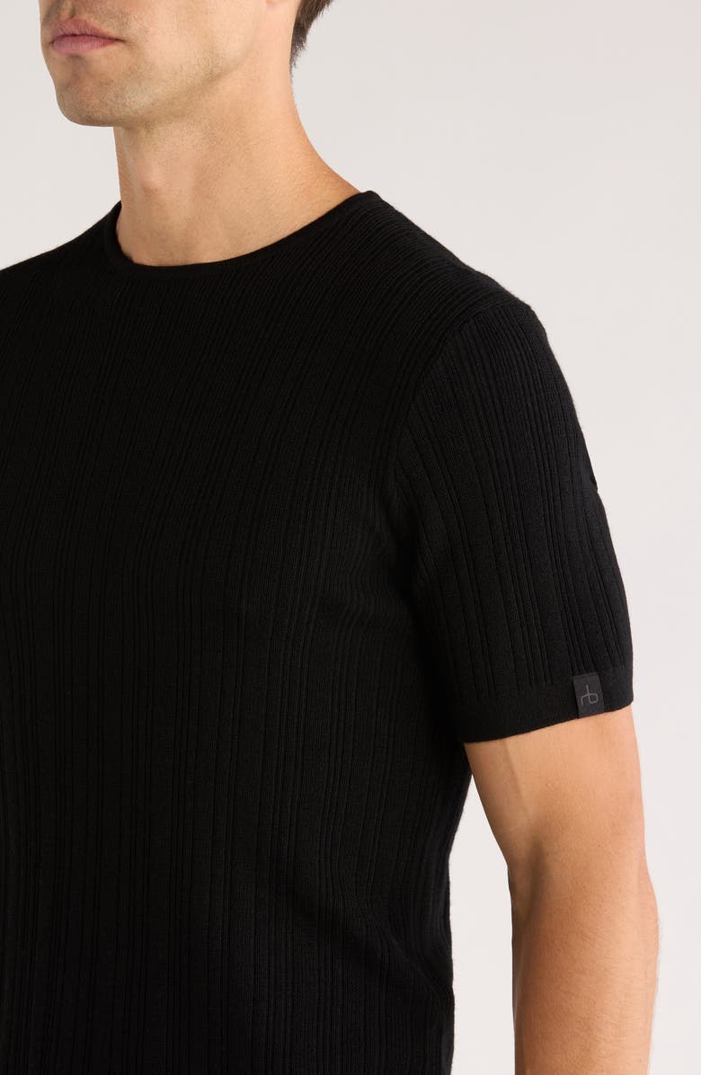 rag & bone Crawford Wool & Cashmere Sweater T-Shirt, Alternate, color, Black