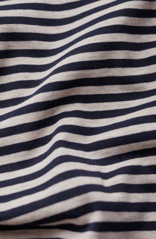 Seasalt Cornwall Landing Stripe Turtleneck Stretch Organic Cotton Top In Black