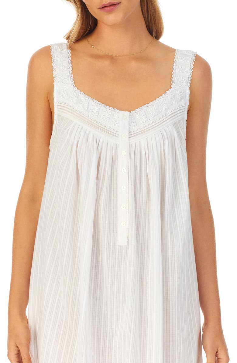 Eileen West Cotton Dobby Stripe Chemise, Alternate, color,
