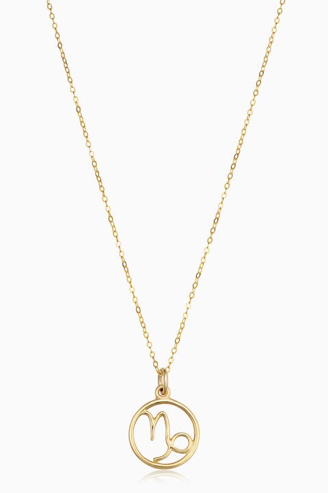 14K Gold Zodiac Pendant Necklace