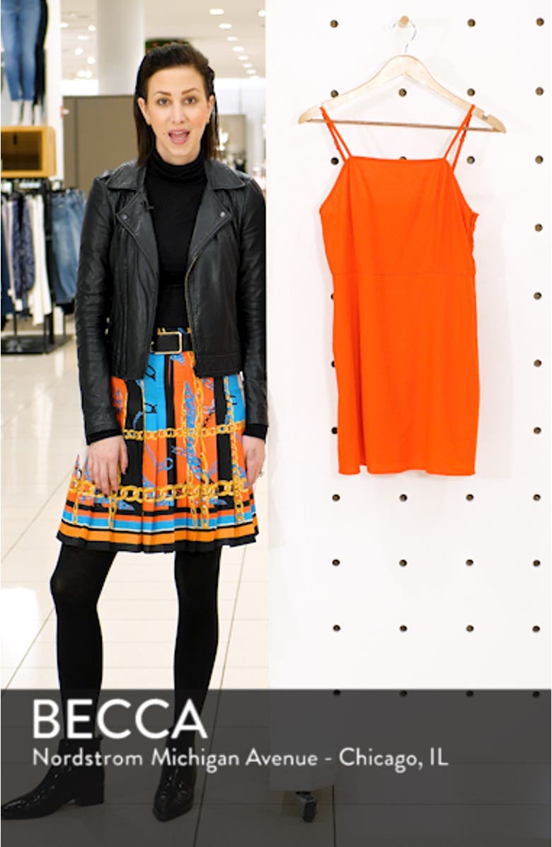 Floral Print Linen Blend Minidress, sales video thumbnail