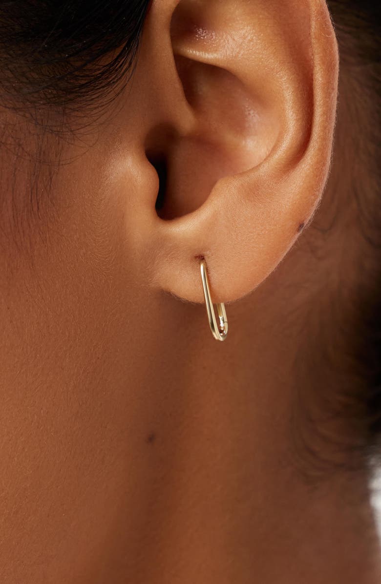 Ana Luisa Small Gold Hoop Earrings - Gold Oval Hoops, Alternate, color, Gold