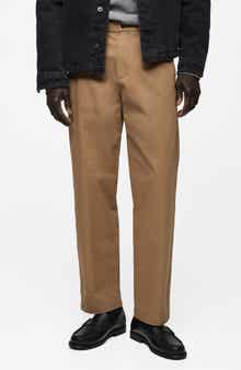 MANGO Regular Fit Cotton Trousers