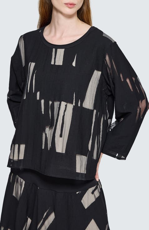 Selindra Sheer Jacquard Blouse