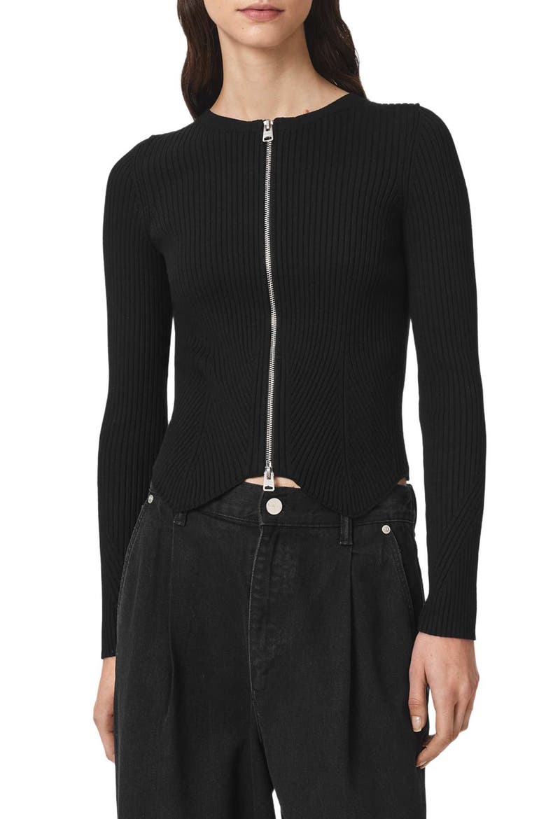 Cruz Zip Cardigan, Main, color, BLACK