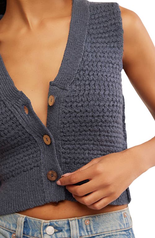 Shop Free People Ava Sweater Vest In Vintage Indigo