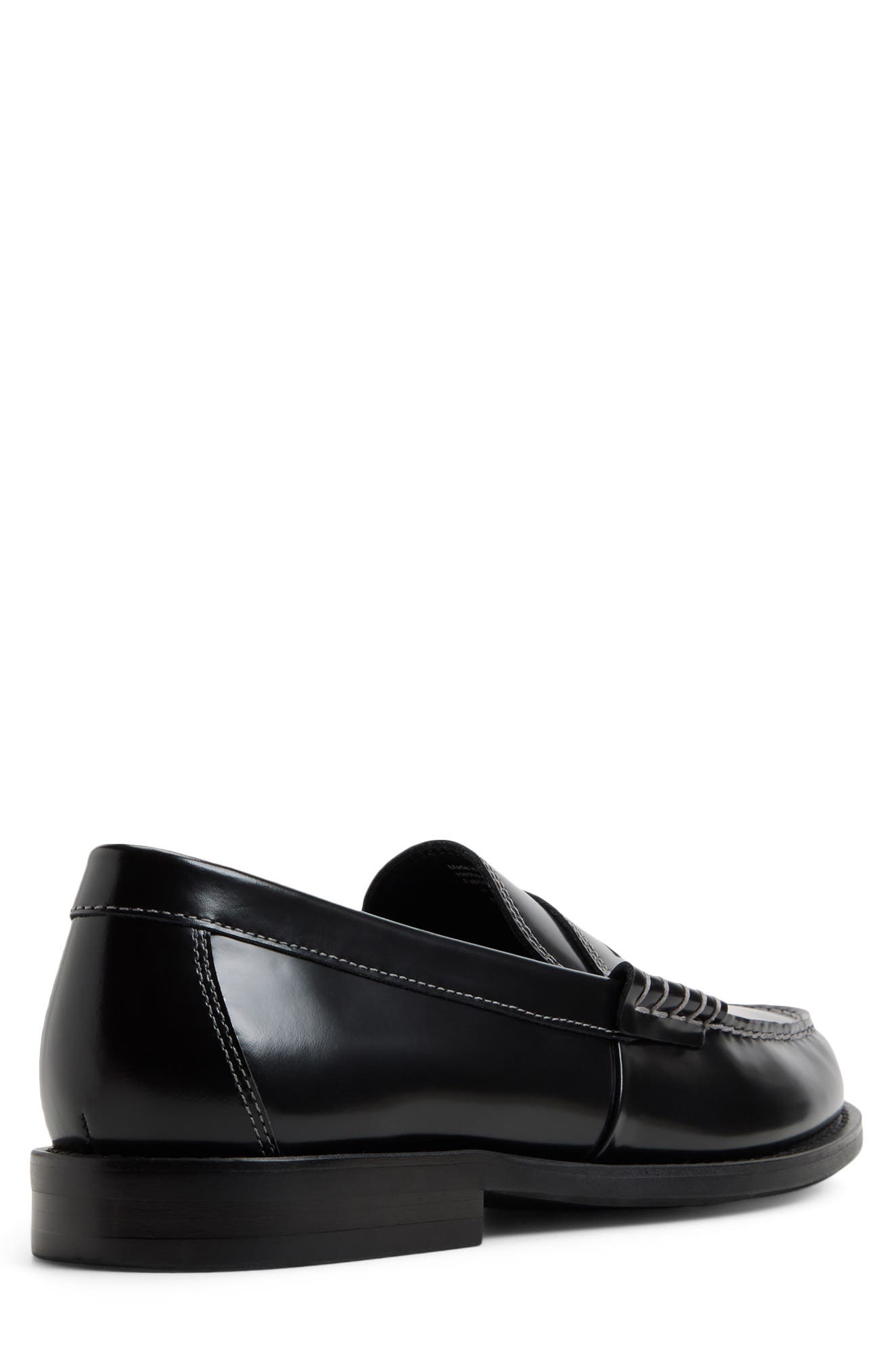 Emil Leather Penny Loafer, Alternate, color, BLACK