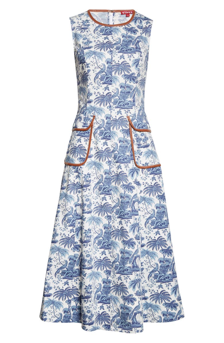 STAUD Bait Faux Leather A-Line Dress, Alternate, color, 