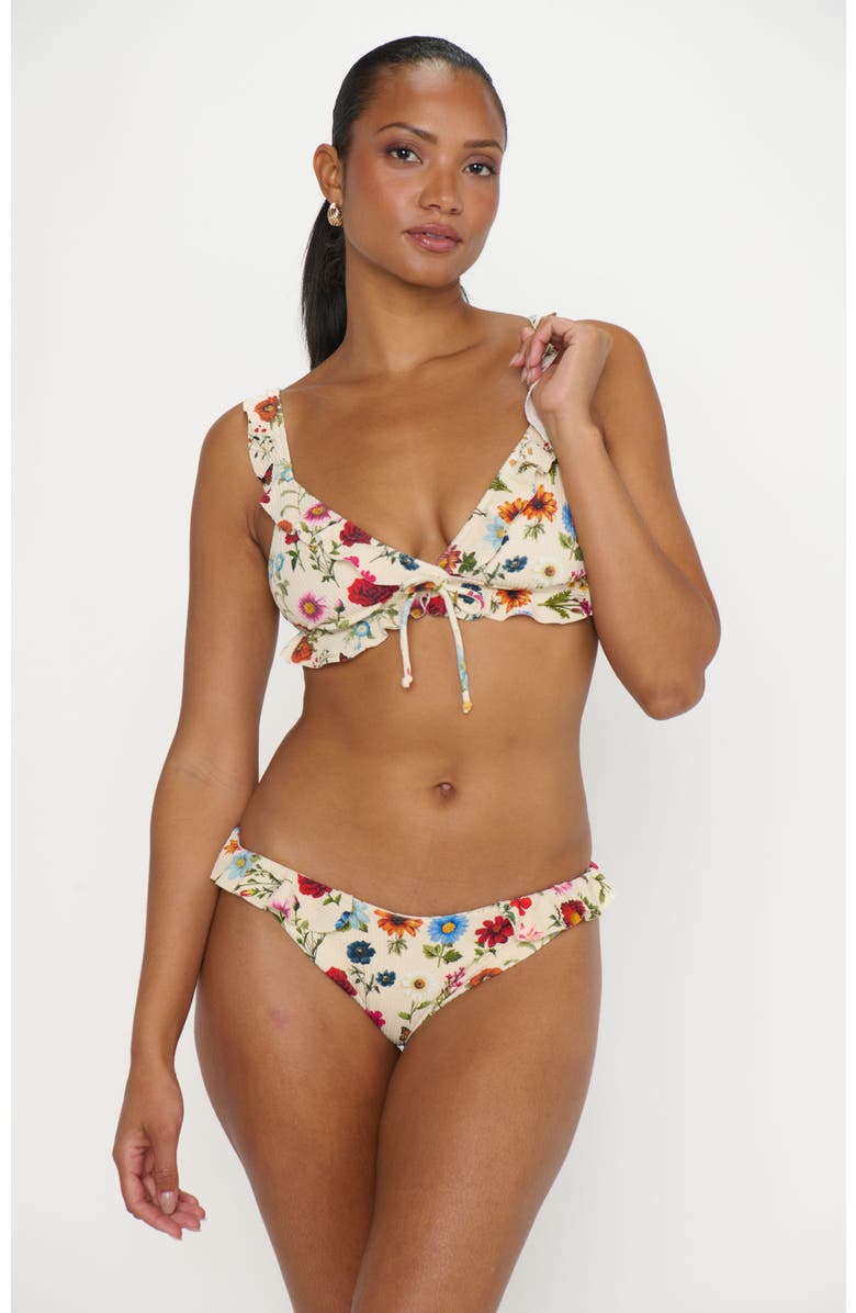 Show Me Your Mumu Island Ruffle Top, Alternate, color, French Floral Rib Scrunch