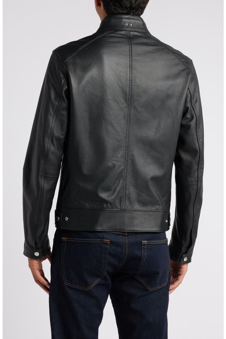 Mansell Leather Jacket, Alternate, color, BLACK