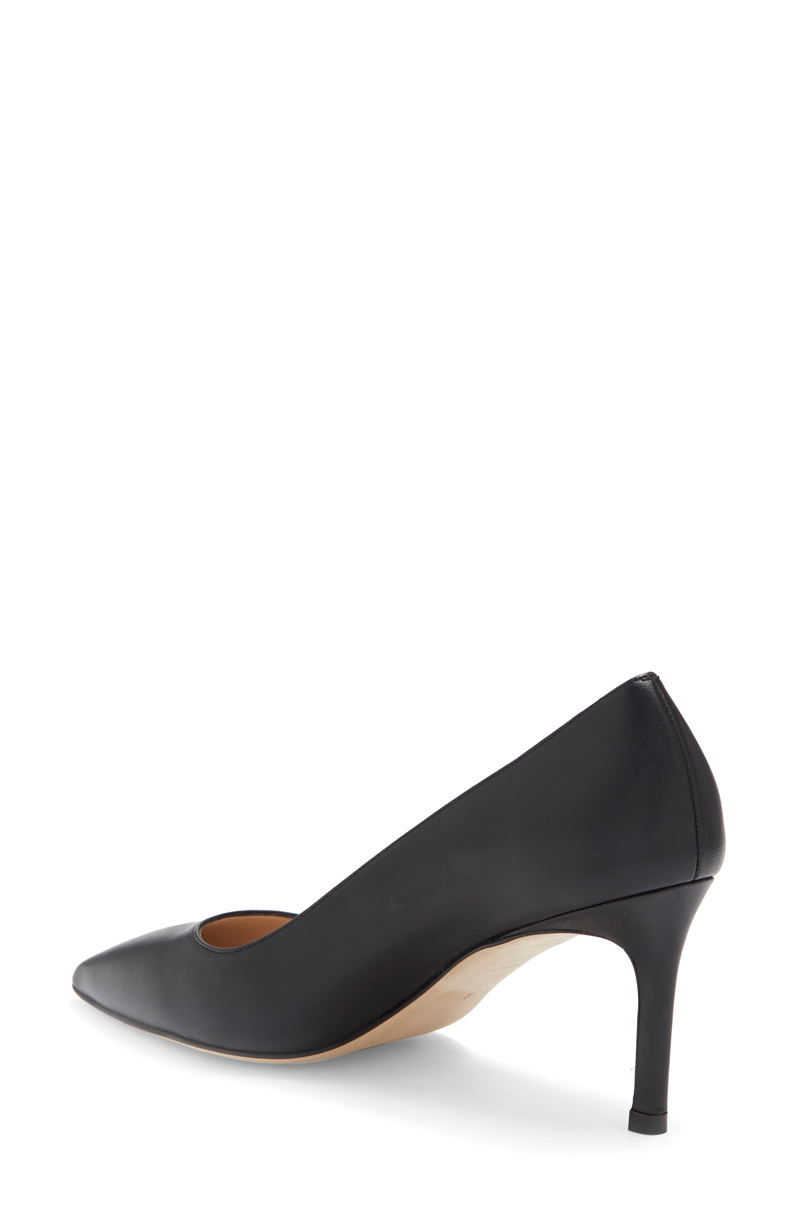 Stuart Weitzman Leigh 75 Pointed Toe Pump, Alternate, color, Black